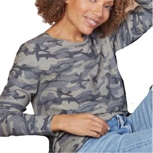 MICHAEL STARS Camo Sparkle Long Sleeve Tee